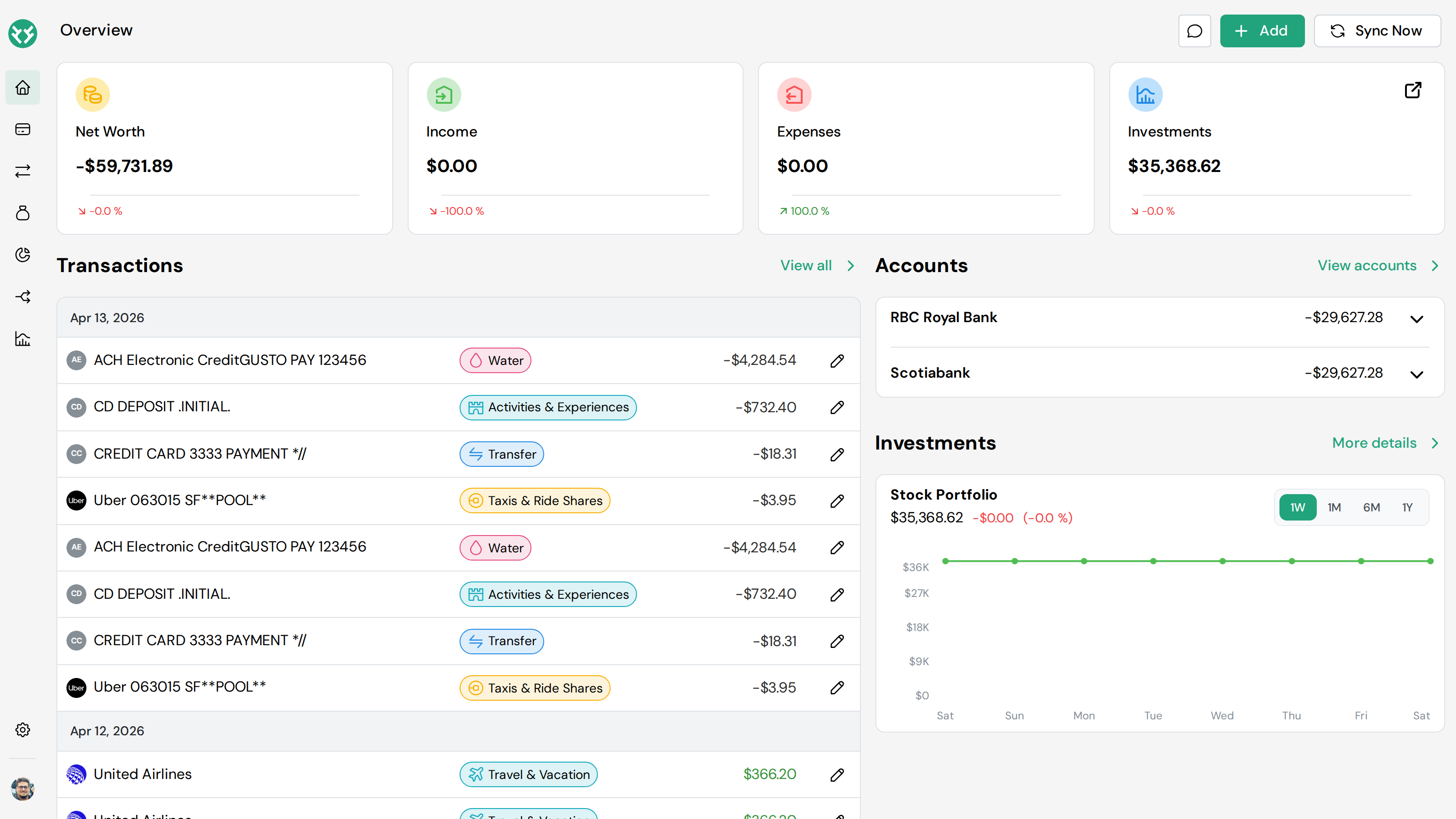 OnTheBuck dashboard overview